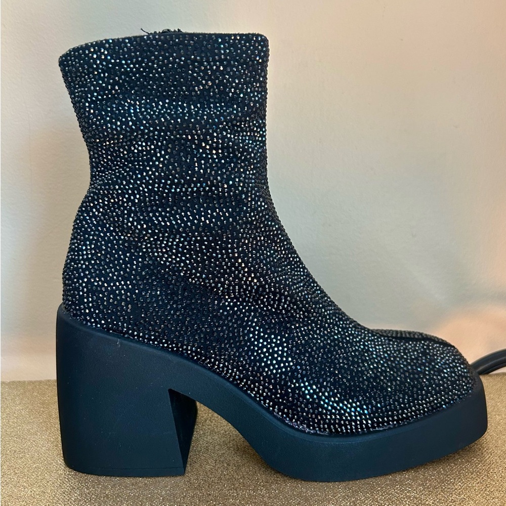 UNIONBAY Black Sparkle Heeled Boots